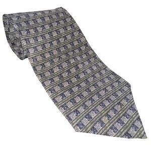 100% ITALIAN SILK CHROMA TIE MENS GRAY WOVEN PLAID GEOMETRIC MADE IN THE USA